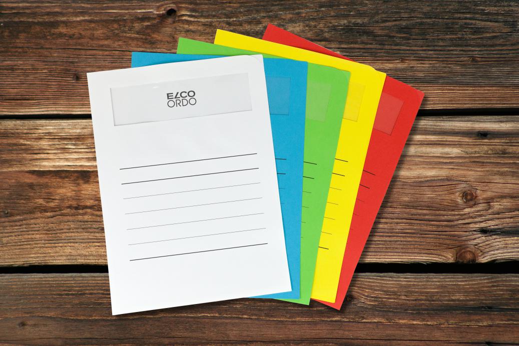 Ordnungsmappen mit Sichtfenster 231x313 mm 5 Farben Mix 120 g/qm